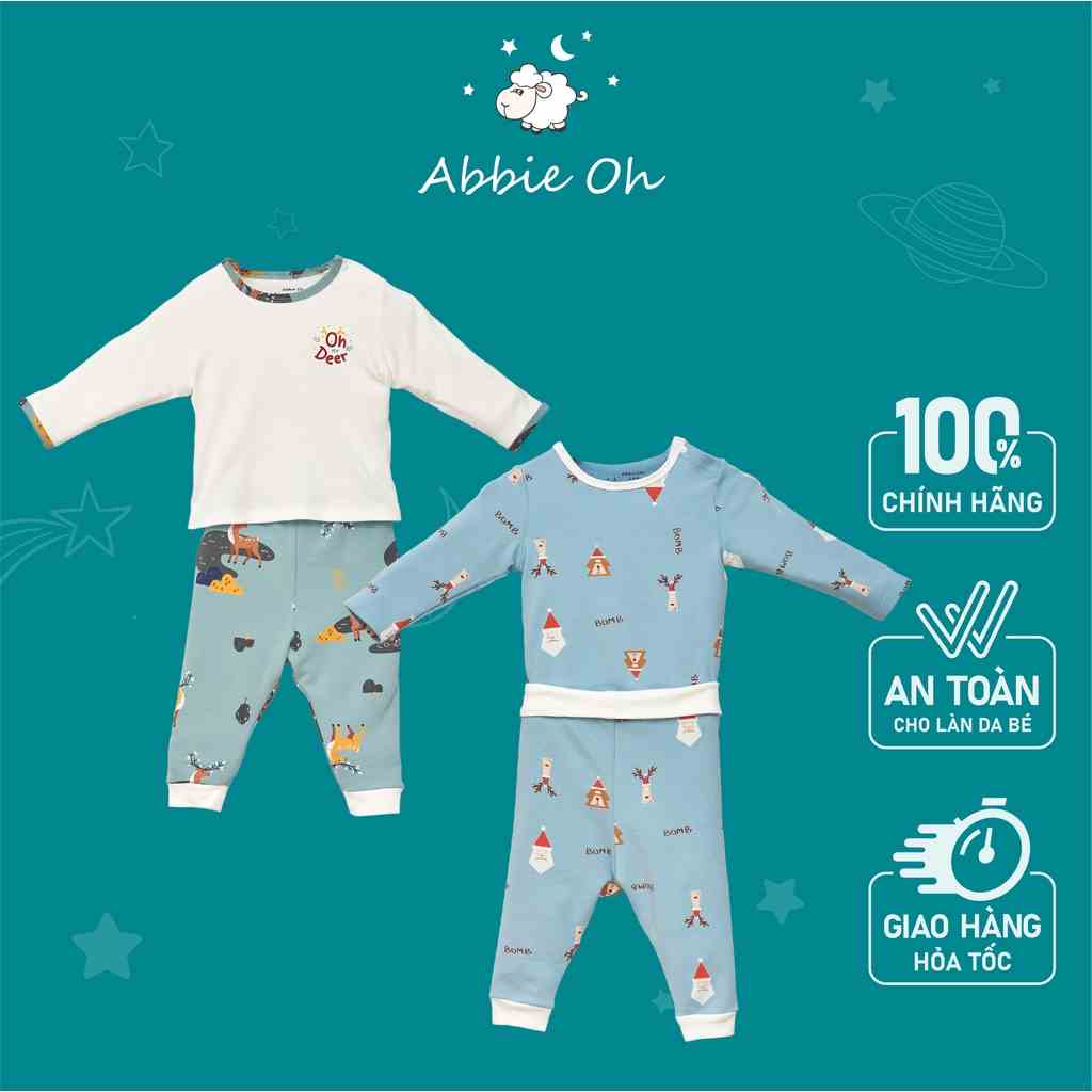 [Mã BMLTB200 giảm đến 100K đơn 499K] Bộ quần áo sơ sinh ABBIEOH dài tay chất liệu cotton cho bé trai và bé gái 0 - 3 tu