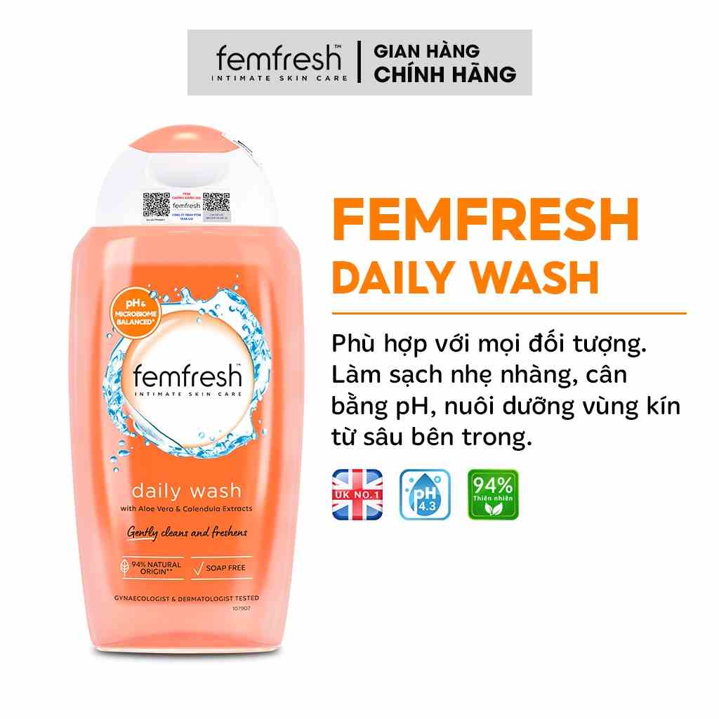 [Mã BMLTB200 giảm đến 100K đơn 499K] Dung Dịch Vệ Sinh Phụ Nữ Femfresh Daily Intimate Wash 250ml Anh Quốc