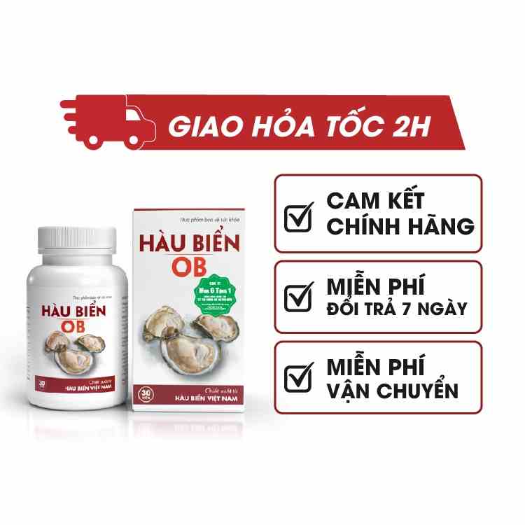 HOB-Tăng Cường Sinh Lý Nam Hàu Biển OB Cao Cấp Chiết Xuất Hàu Biển, Giao Hàng Kín Đáo ( Hộp 30 Viên )