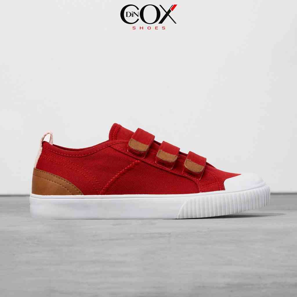 Giày Sneaker Vải Nữ DINCOX E01 Quai Dán Nữ Tính Red