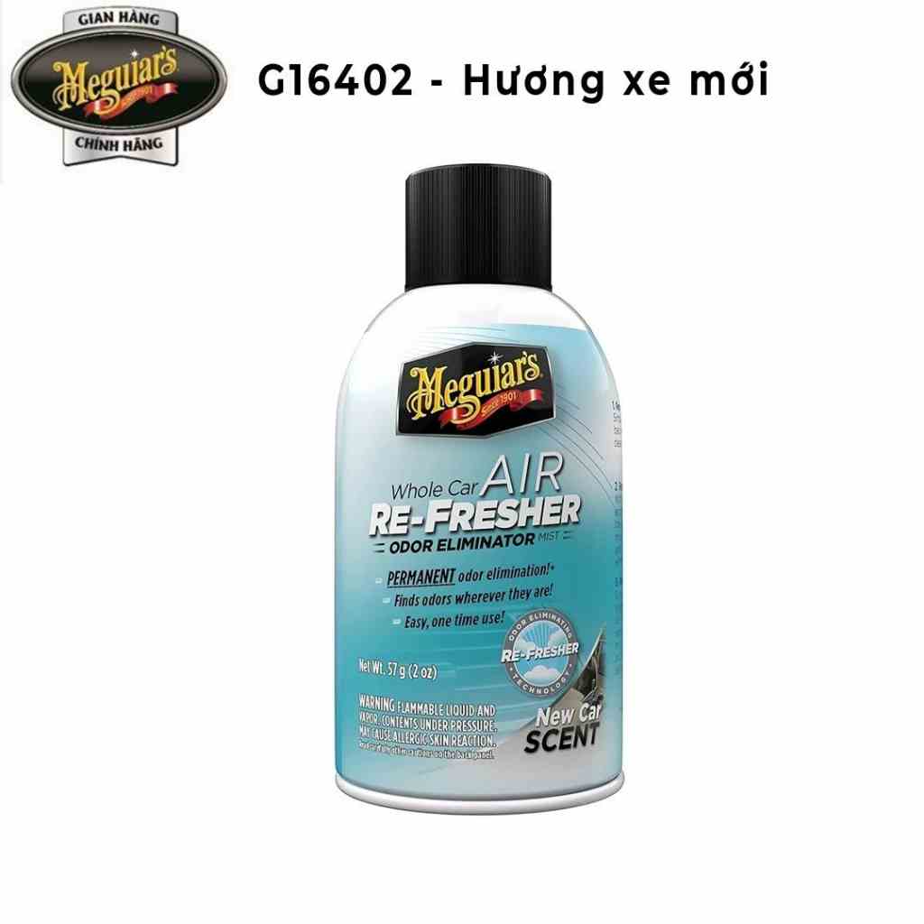 Meguiars Xịt khử mùi diệt khuẩn nội thất xe hơi Hương xe mới (MÙI HƯƠNG ĐẬM)  - Air Re-Fresher Mist, New Car - G16402