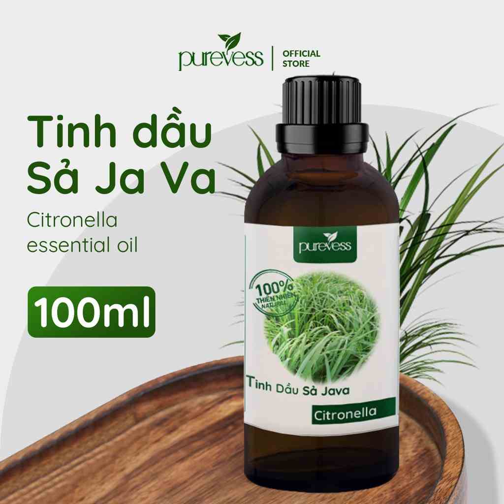 Tinh dầu Sả Java Purevess giúp khử mùi đuổi côn trùng + tặng vỏ khuếch tán PUREVESS 100ml