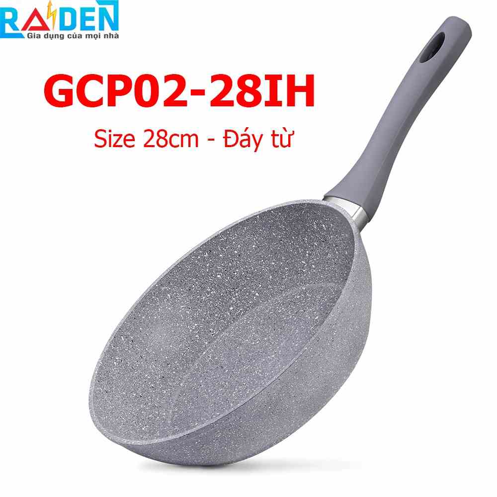 Chảo vân đá từ chống dính sâu lòng Green Cook GCP02 28 cm