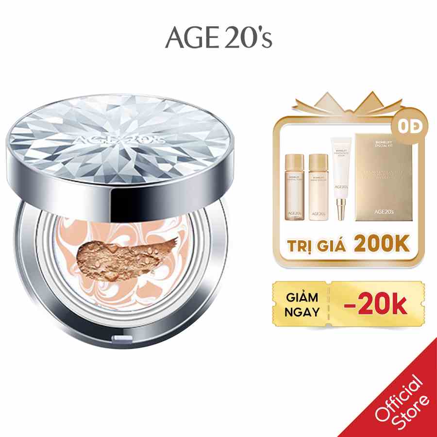 Phấn Nền Lạnh Kim Cương AGE20s Essence Cover Pact ORIGINAL SPF 50+/PA +++ 12.5g