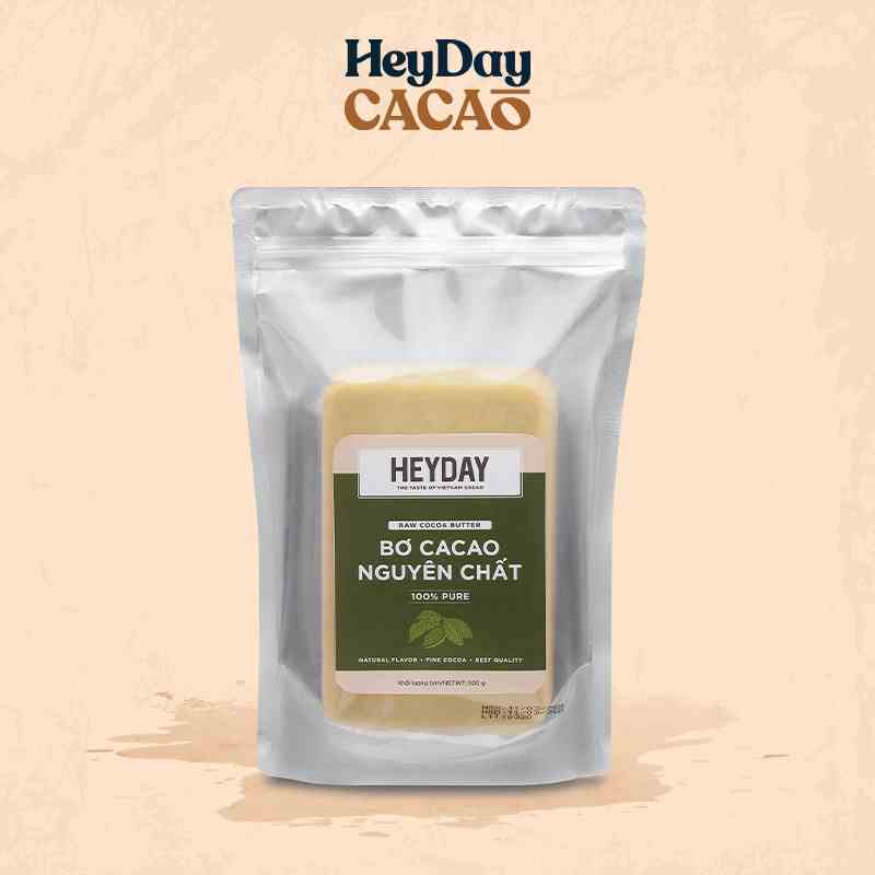 500g Bơ cacao nguyên chất Heyday - Raw cocoa butter - Sử dụng làm bánh, mỹ phẩm hoặc chocolate