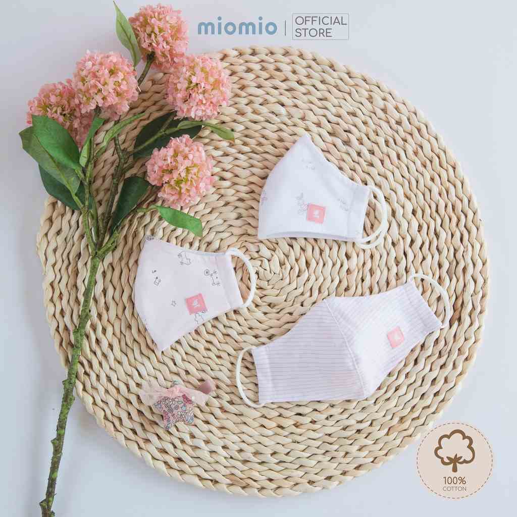 Khẩu Trang Vải Cho Bé Sơ Sinh MIOMIO (3 Cái),Chất Liệu 100% Cotton,  In Thỏ - Sọc - Mèo Mây