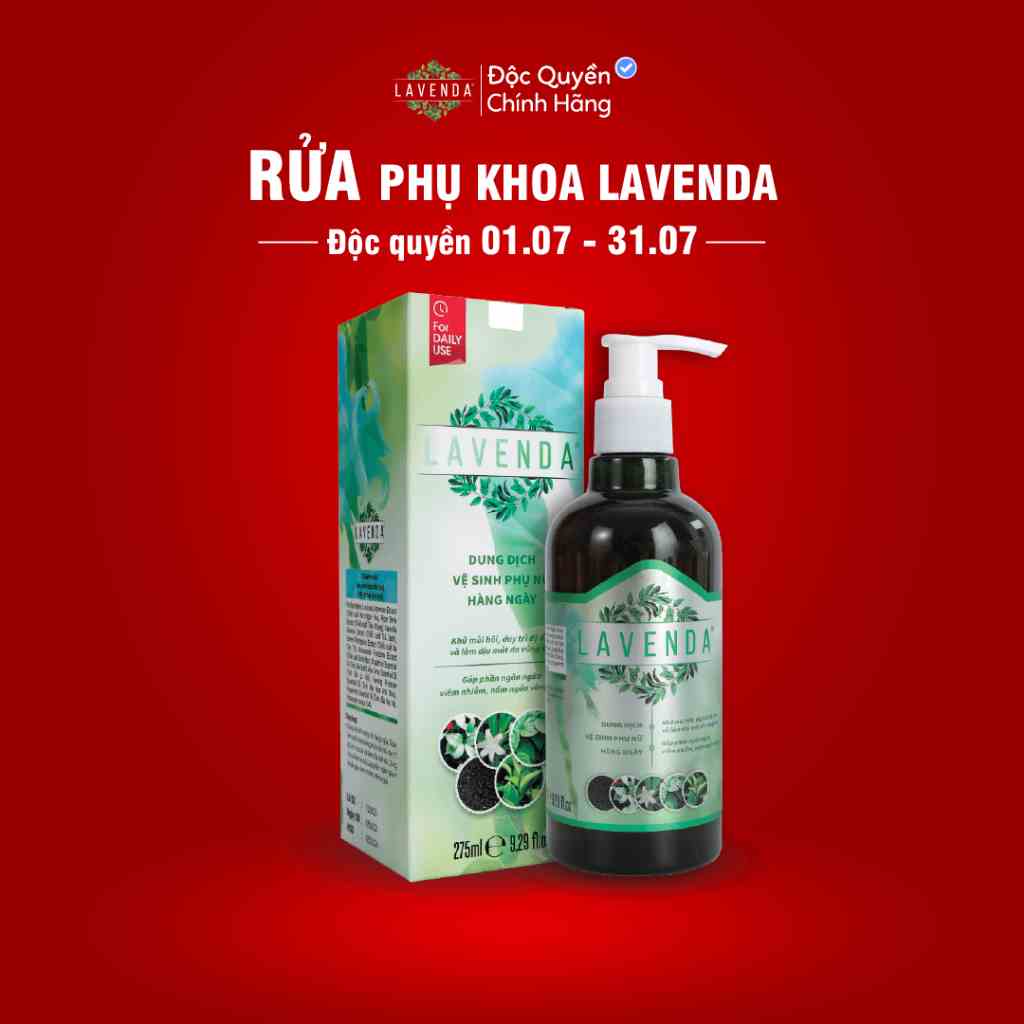 Dung dịch vệ sinh thảo dược LAVENDA giúp đánh bay khí hư, huyết trắng, nấm ngứa, khử mùi hôi 275ml