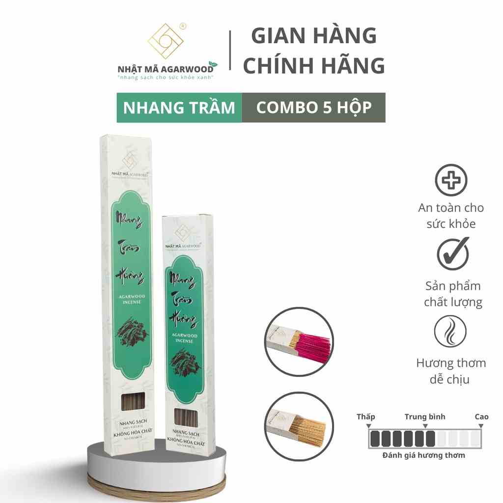 Combo 5 hộp nhang trầm hương - Loại 1 - Nhật Mã Agarwood