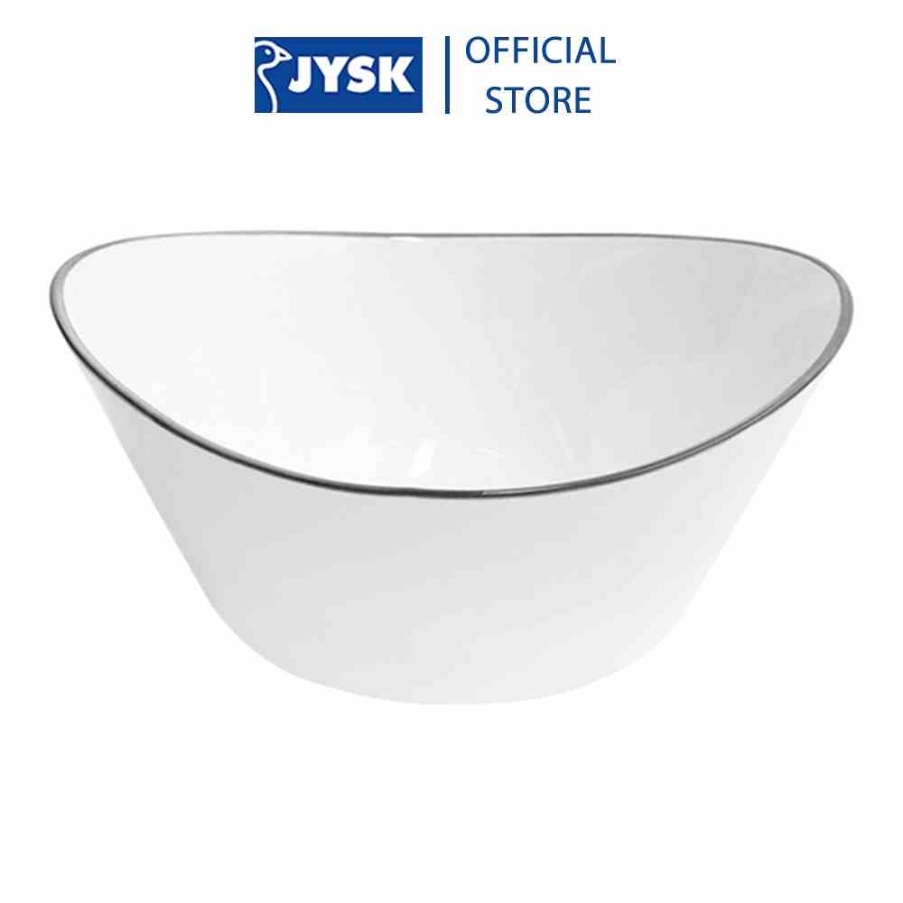 [Mã BMLT35 giảm đến 35K đơn 99K] Tô salad | JYSK nID | sứ trắng bóng viền đen | 20.8x20.3x9.4cm