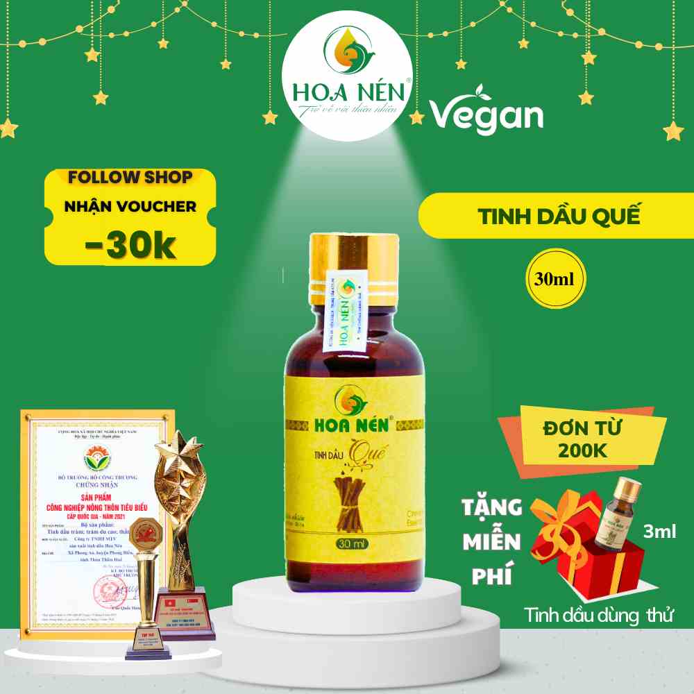 [Mã BMLTA35 giảm đến 35K đơn 99K] Tinh dầu quế 30ml - Hoa nén - Hương nồng ấm, khử mùi, ẩm mốc, đuổi muỗi, côn trùng