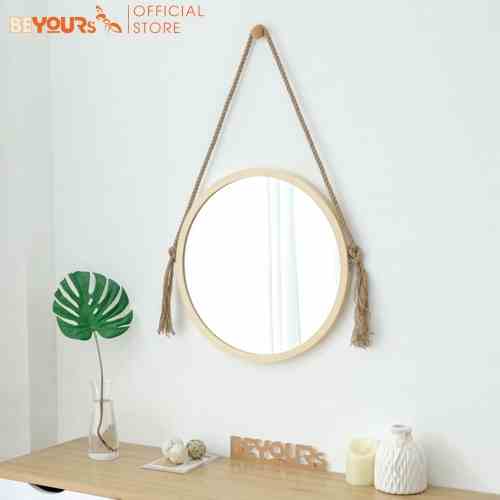 Gương Tròn Soi Treo Tường BEYOURs Khung Gỗ Decor Mia-Circle-Mirror Trang Điểm Đẹp Nội Thất Phòng Ngủ