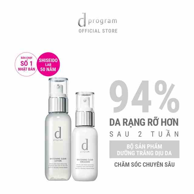 Bộ 2 sản phẩm d program dưỡng trắng da (125ml + 100ml)