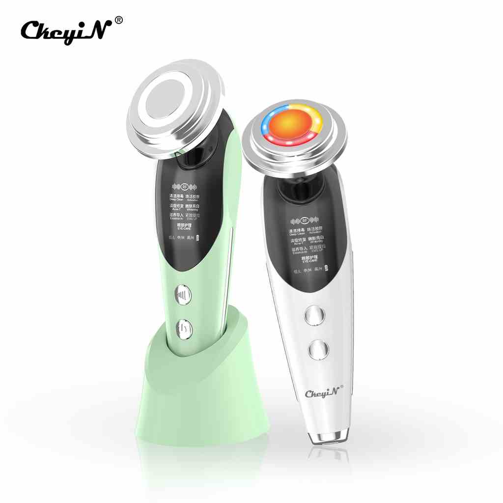 Máy mát xa da mặt CKEYIN MR528 7 trong 1 có đèn LED cải thiện quầng thâm nếp nhăn nâng cơ da