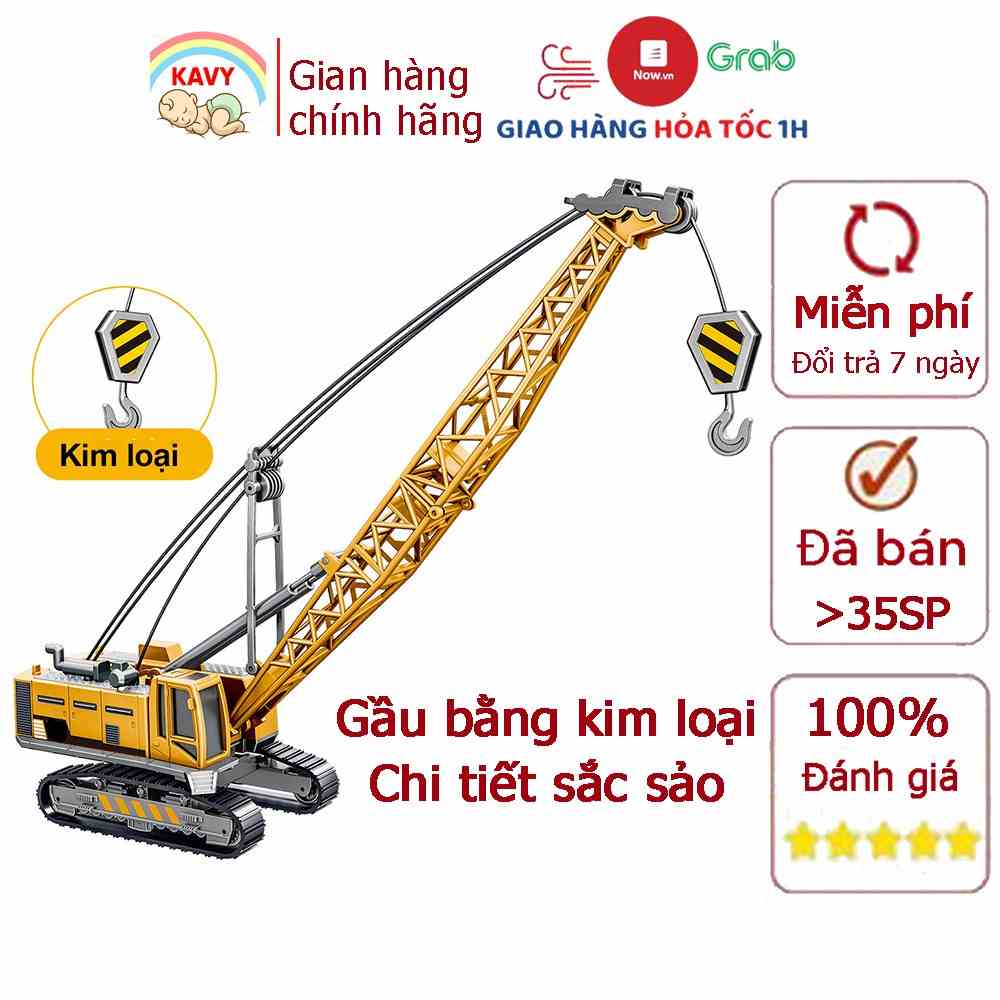 Đồ chơi mô hình xe cẩn cẩu nâng hàng KAVY hợp kim sắt và nhựa nguyên sinh chi tiết sắc sảo