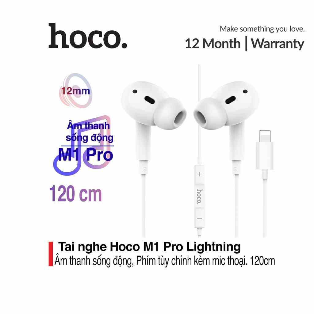 Tai nghe Bluetooth V5.0 nhét tai có dây Hoco M1 Pro tích hợp mic thoại dài 1.2M cho 6/7/8