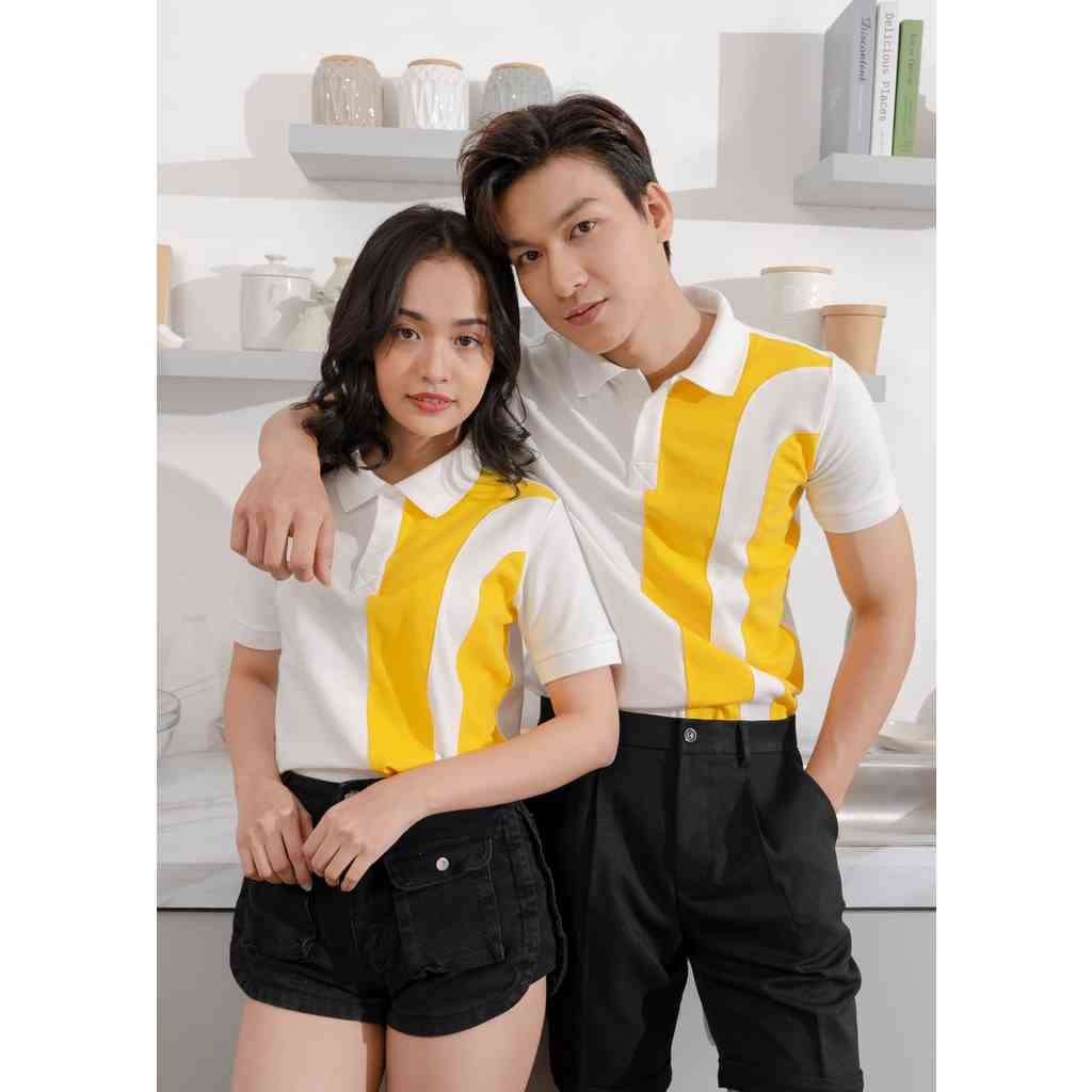 [Mã LTBAUAB03 giảm đến 20K đơn 99K] Áo thun Polo phối màu vàng vải cá sấu cotton thương hiệu Mr Twins