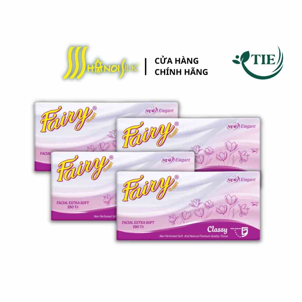 [Mã BMLTB200 giảm đến 100K đơn 499K] Combo 4 gói Khăn giấy rút lụa Fairy Classy 280 tờ