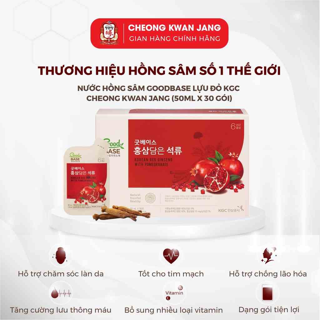 Nước Hồng Sâm Goodbase Lựu Đỏ KGC Cheong Kwan Jang (50ml x 30 gói)