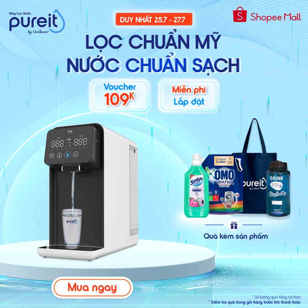 [25.7- 27.7 QUÀ TẶNG 850K | MIỄN PHÍ LẮP ĐẶT | BẢO HÀNH 12 THÁNG] Máy Lọc Nước Pureit Lavita