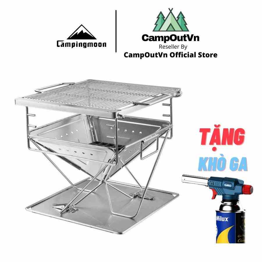 Campingmoon đồ cắm trại campoutvn bếp nướng than cắm trại du lịch dã ngoại inox A015