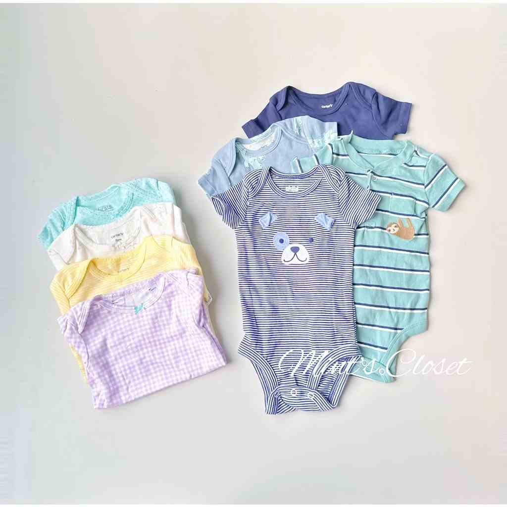 Set 4 cái bodysuit tay ngắn cho bé gái - bé trai - sơ sinh màu ngẫu nhiên sơ sinh 1 2 tuổi tuổi MINTSCLOSET - s1091