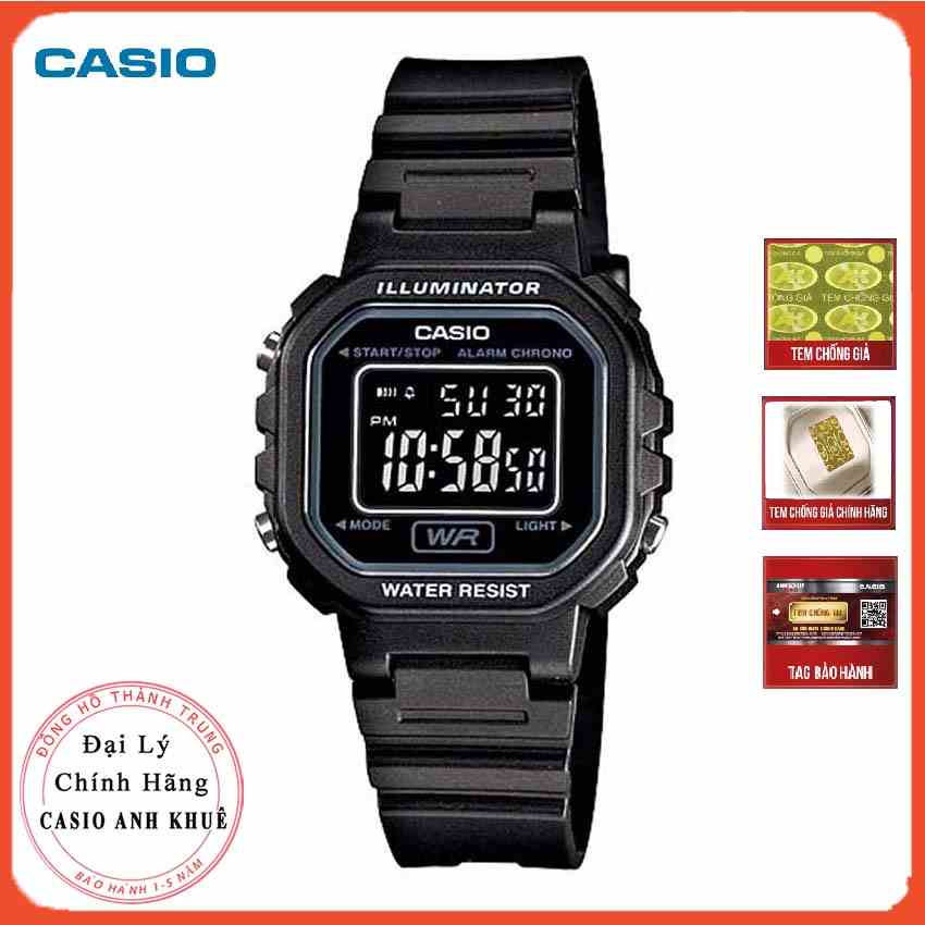 [Mã BMLTB200 giảm đến 100K đơn 499K] Đồng hồ điện tử nữ Casio LA-20WH-1BDF dây nhựa