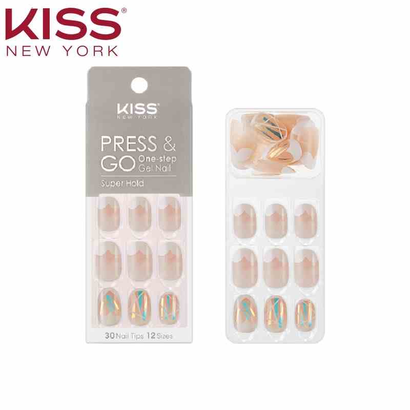 Bộ 30 Móng Tay Gel Tự Dán Press & Go Kiss New York Nail Box - Shining Heart (KPN03K)