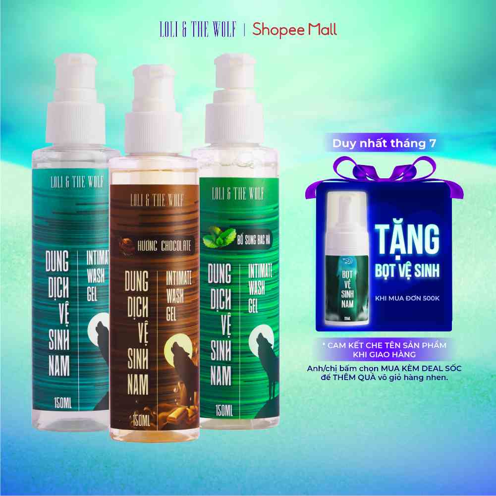 Dung Dịch Vệ Sinh Nam Giới Loli And The Wolf Hương Thơm Dịu Nhẹ Nam Tính Chai Vòi Nhấn 150ml Tiết Kiệm