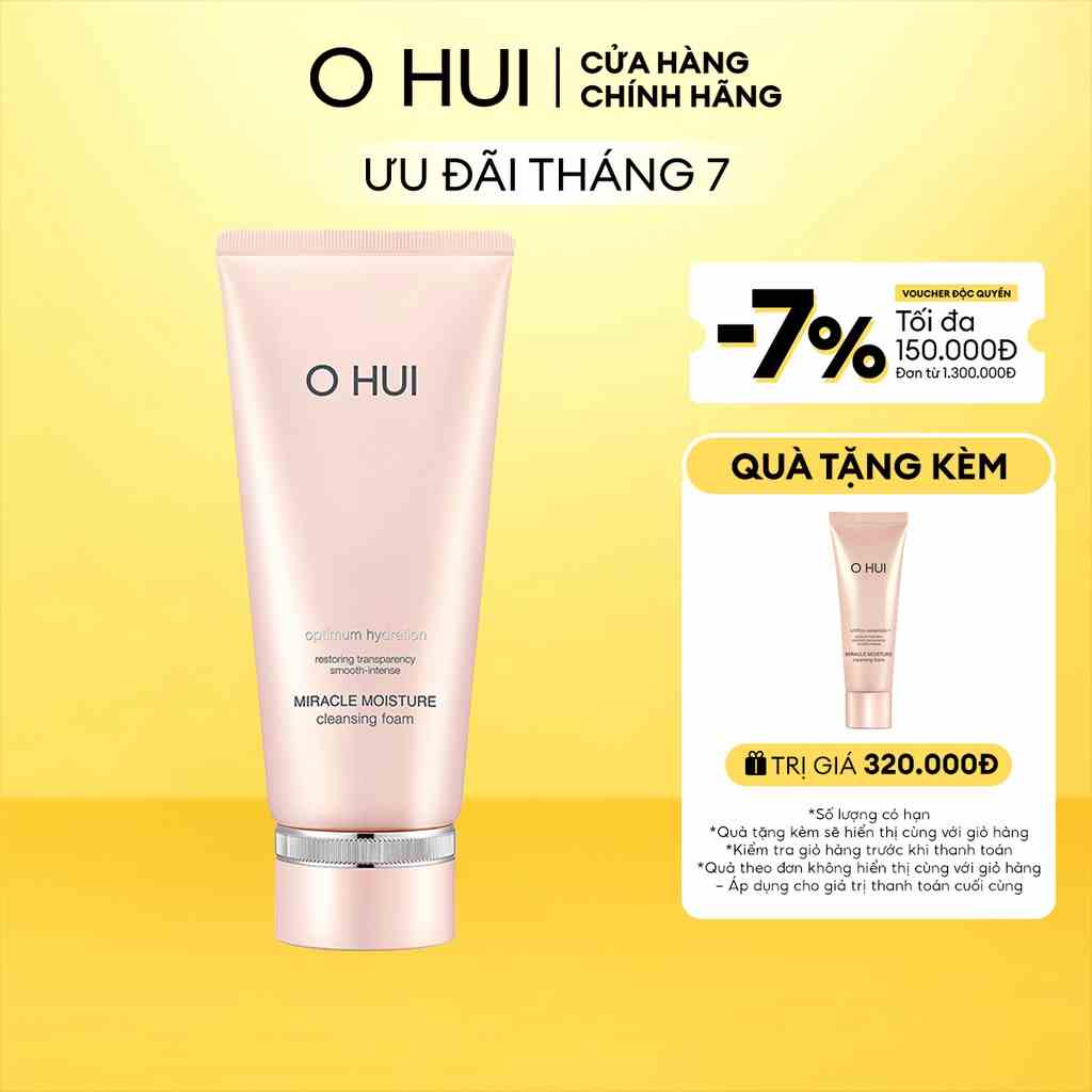 [Mã COSLUX07 giảm 120K đơn 1500K] Sữa rửa mặt dưỡng ẩm OHUI Miracle Moisture Cleansing Foam 200ml