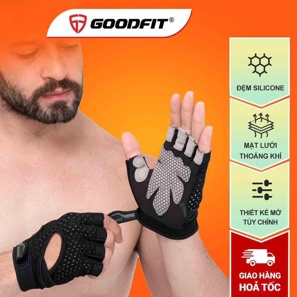 Găng tay tập Gym nữ, nam có đệm êm chống trượt GoodFit GF203G