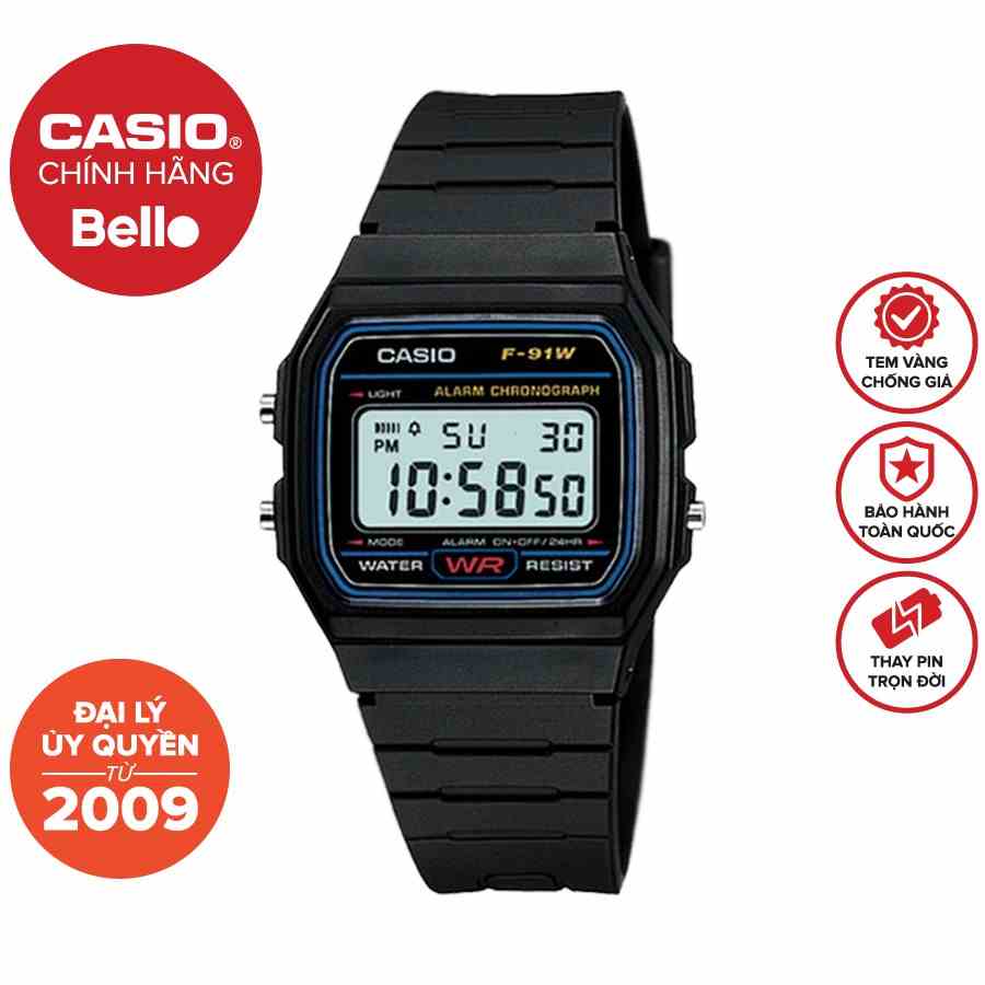 Đồng hồ Casio Nam F-91W chính hãng giá rẻ, thay Pin trọn đời