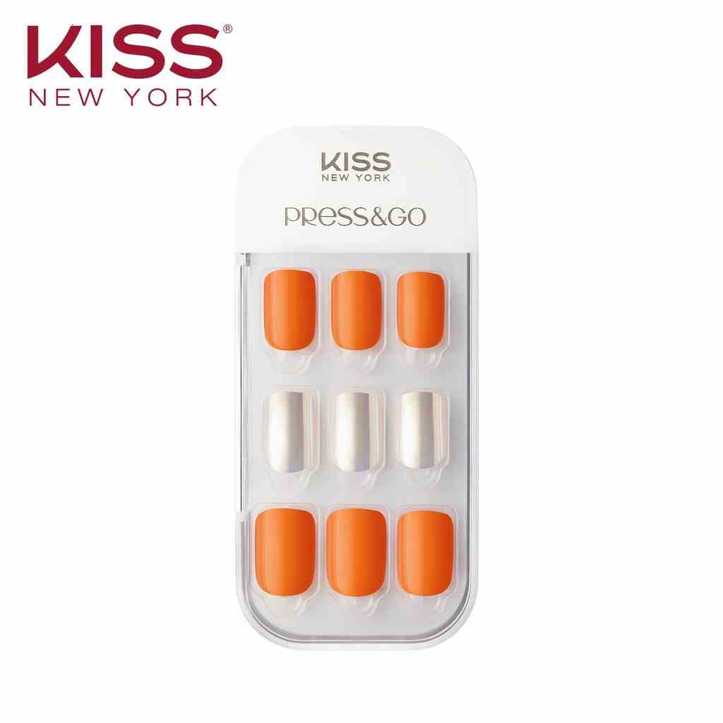 [Mã BMLTB35 giảm đến 35K đơn 99K] Bộ 30 Móng Tay Gel Tự Dán Press & Go Kiss New York Nail Box - Warm Orange (KPNA08K)