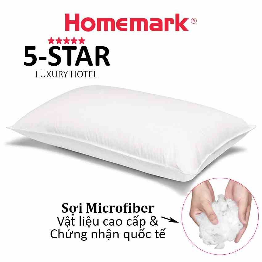 Ruột gối lông vũ khách sạn Microfiber cao cấp HANVICO by Homemark sợi nhân tạo kháng khuẩn có size trẻ em và 50x70 cm