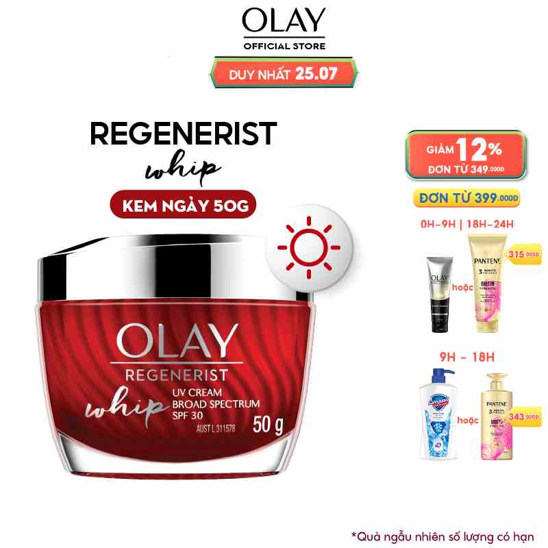 Kem Dưỡng Ban Ngày Căng Mướt, Sáng Khỏe & Ngừa Lão Hóa Chống Tia UV SPF 30 OLAY REGENERIST WHIP 50G