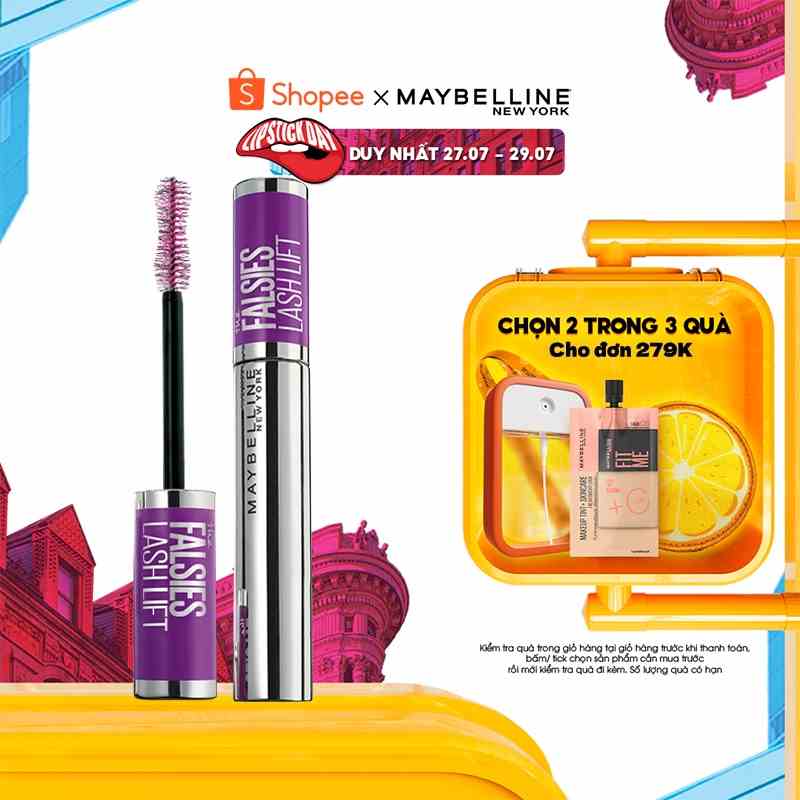 Mascara Uốn Mi, Nâng Mi và Làm Dày Mi Maybelline New York Falsies Lash Lift 8.6ml