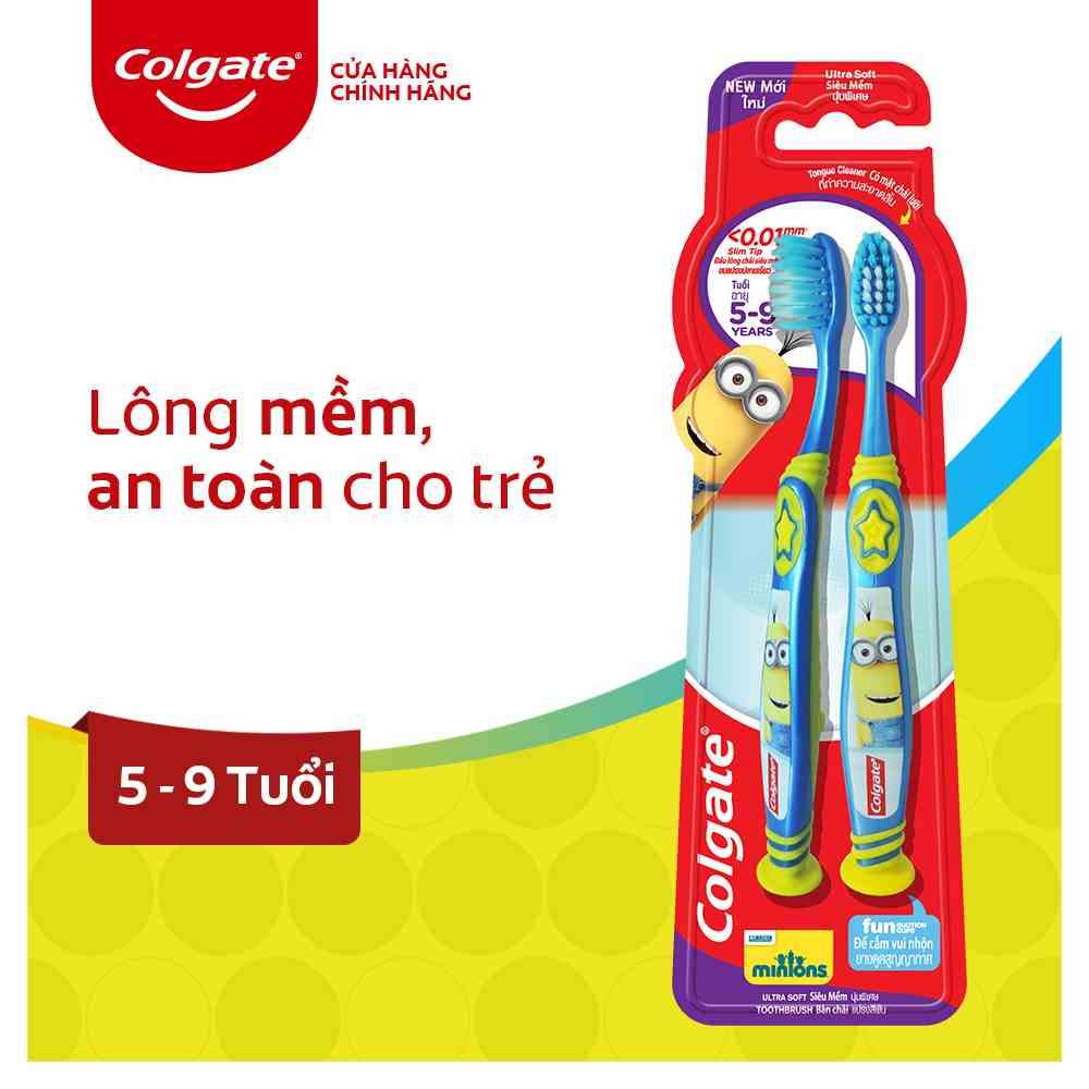 Bộ 2 bàn chải Colgate Minion Twin cho trẻ em