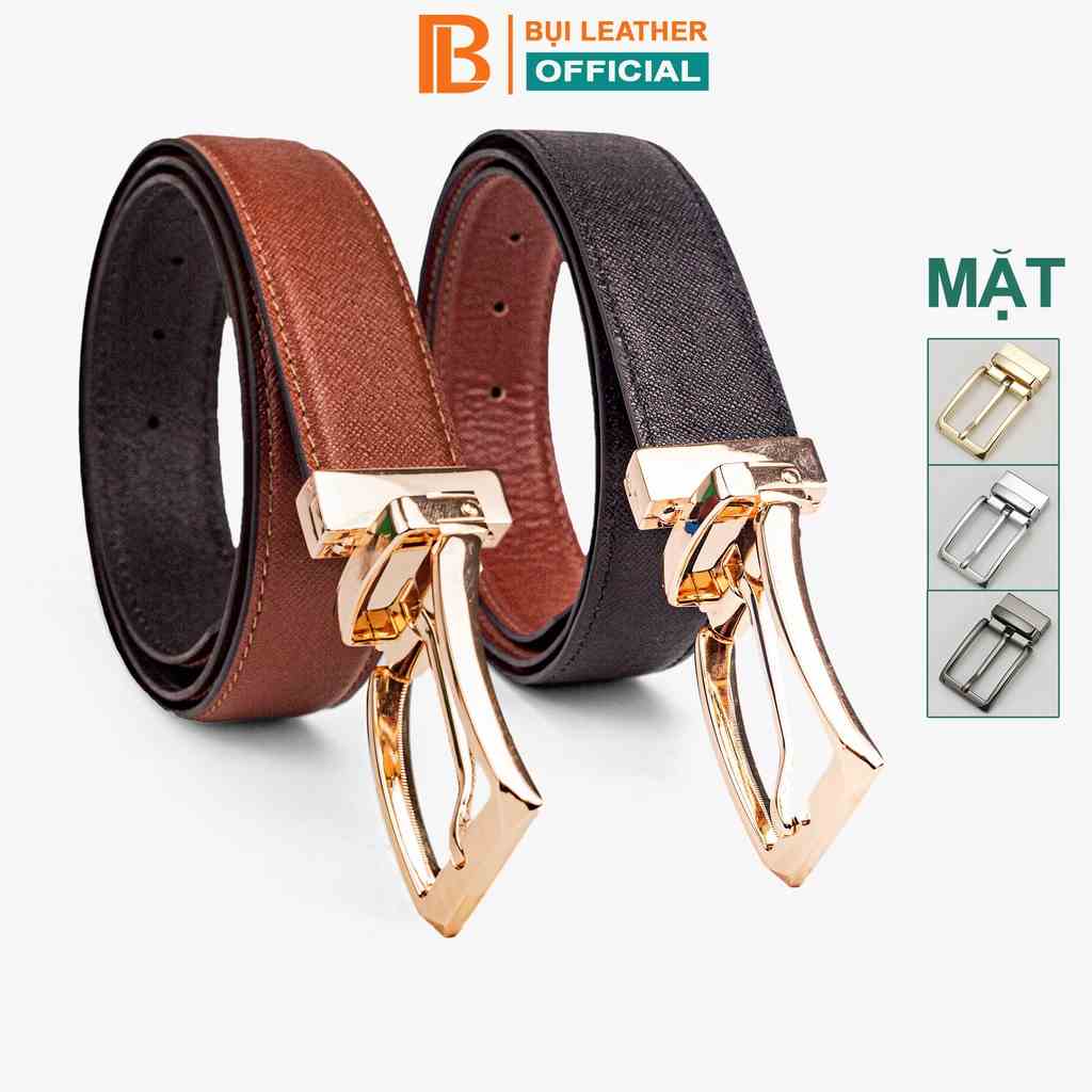 Thắt lưng da nam Bụi Leather L109 da Saffiano cao cấp-khóa cài xoay dùng được cả 2 mặt dây