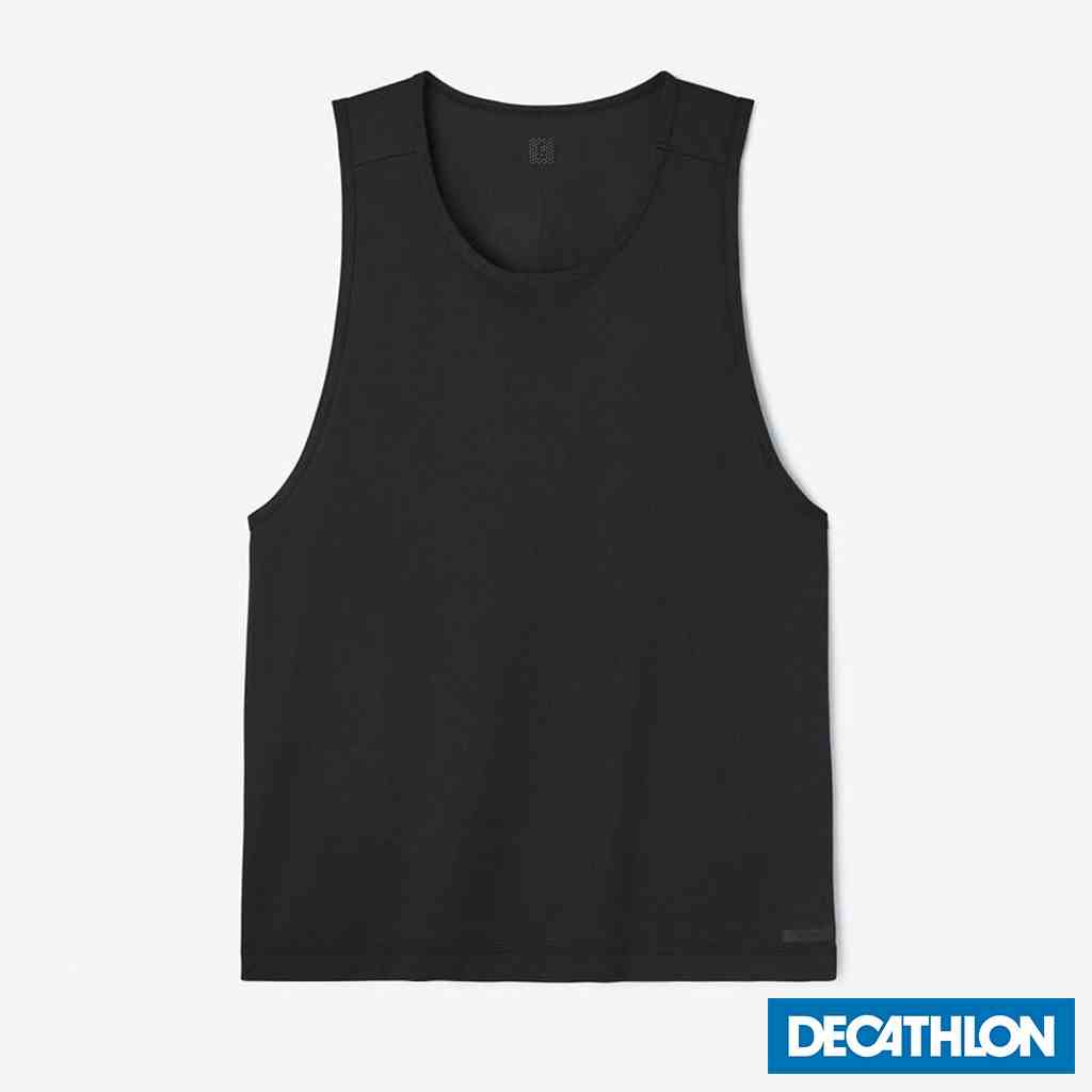 Áo thun thể thao tank top nam run dry DECATHLON chuyên chạy bộ, nhanh khô đen