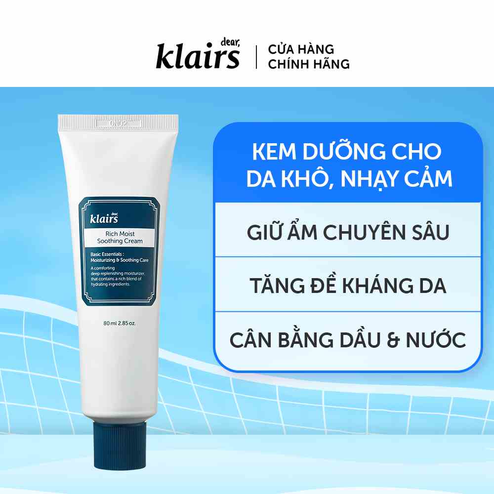 Kem dưỡng Dear Klairs Rich Moist Soothing Cream 80ml