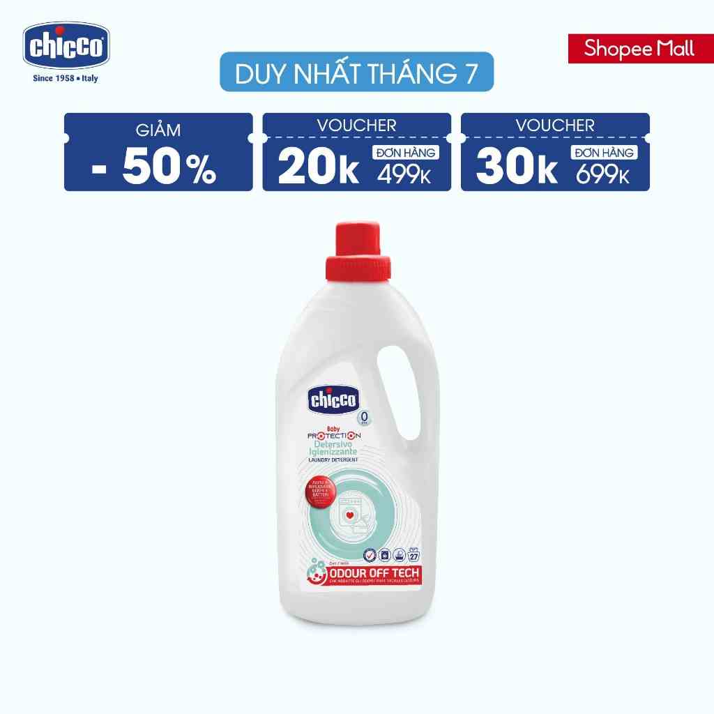 (Giảm 50%) Nước giặt Chicco 0M+ kháng khuẩn dung tích 1,5 lít