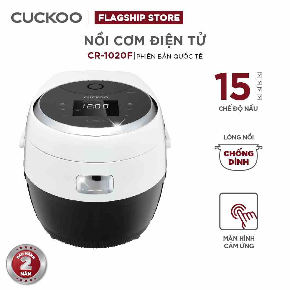 [Mã ELHACE01 giảm 12% đơn 300K] Nồi cơm điện tử Cuckoo 1,8 lít CR-1020F - Hàng chính hãng - Chất lượng Hàn Quốc