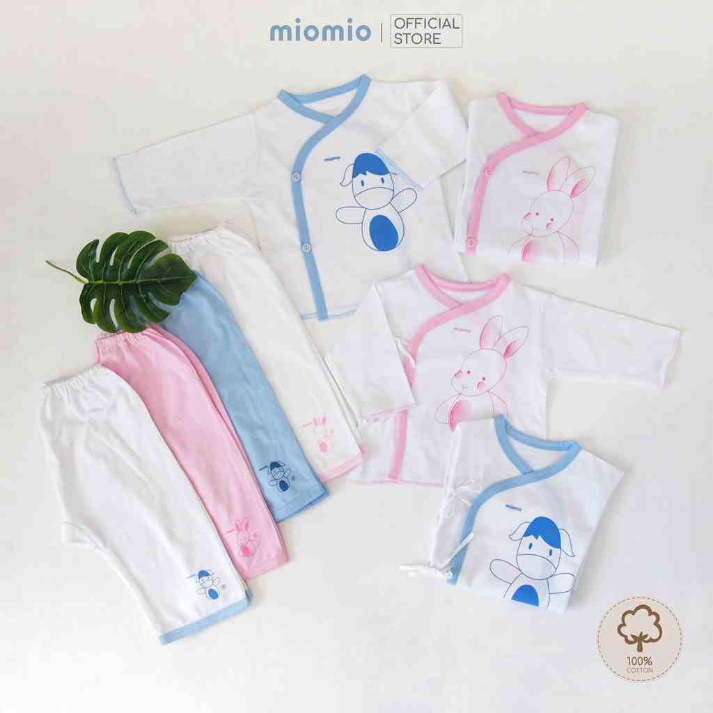 Bộ sơ sinh -MIOMIO- quần áo dài tay, cài chéo-  Thỏ Chó Collection - cho bé sơ sinh (từ 0-24 tháng),100% cotton