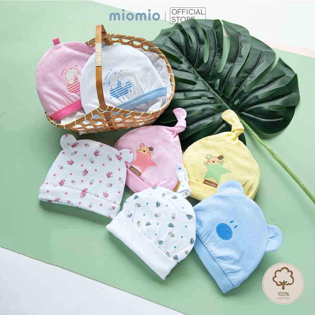 [Mã BMLT30 giảm đến 30K đơn 299K] Mũ Sơ Sinh MIOMIO - In Hình Cho Bé Trai Bé Gái, Vải Cotton