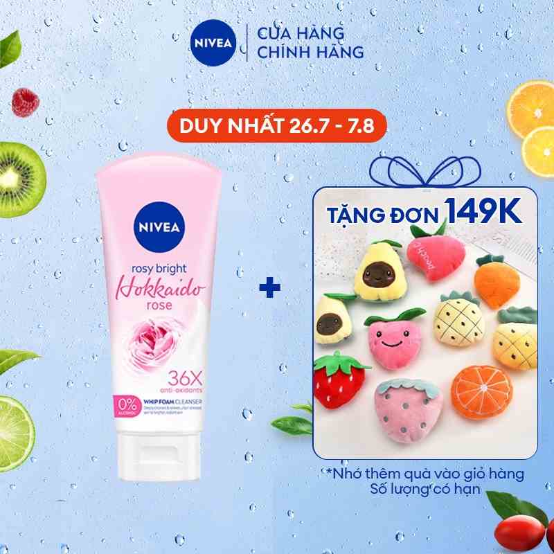 Sữa rửa mặt tạo bọt Nivea Radiance Hokkaido Rose (100ml) - 84984