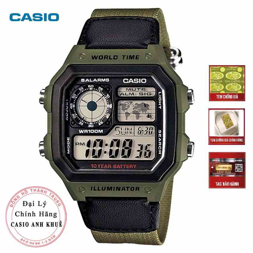 [Mã BMLTB200 giảm đến 100K đơn 499K] Đồng hồ Nam Casio WorldTime AE-1200WHB-3BVDF dây nhựa