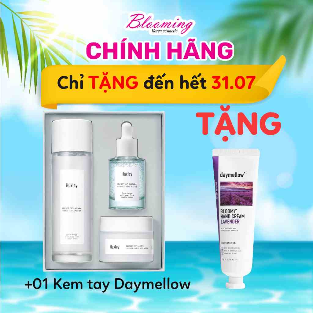 Bộ 3 Huxley Hydration Trio sản phẩm cấp nước giảm dầu, giảm mụn sưng viêm ngừa thâm hiệu quả