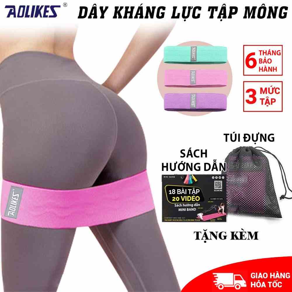 Dây kháng lực vải miniband tập mông Aolikes 3604