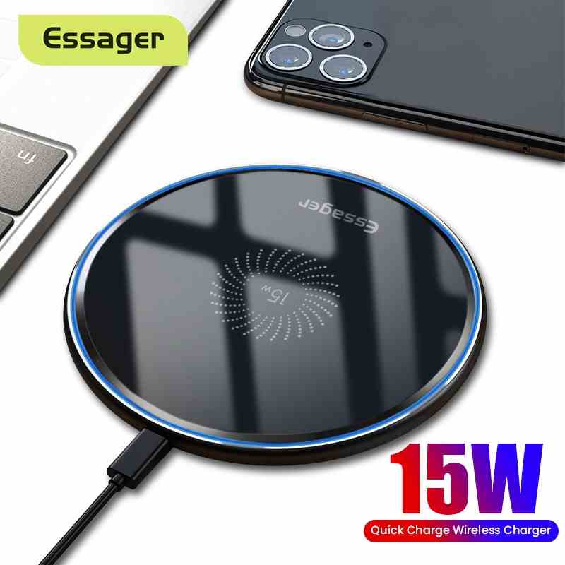 Đế sạc nhanh không dây Essager 15W thích hợp cho 1phone 11 Pro Xs Max X Xr 8 Samsung S20 Xiaomi mi 9