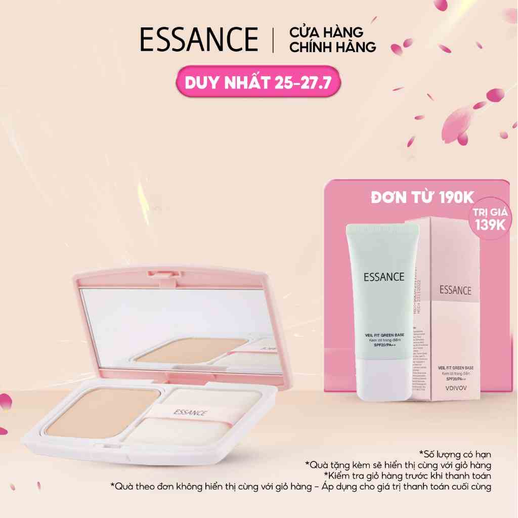 Phấn nền siêu mịn lâu trôi Essance Veil Fit Two Way Cake SPF40/PA++ 7g