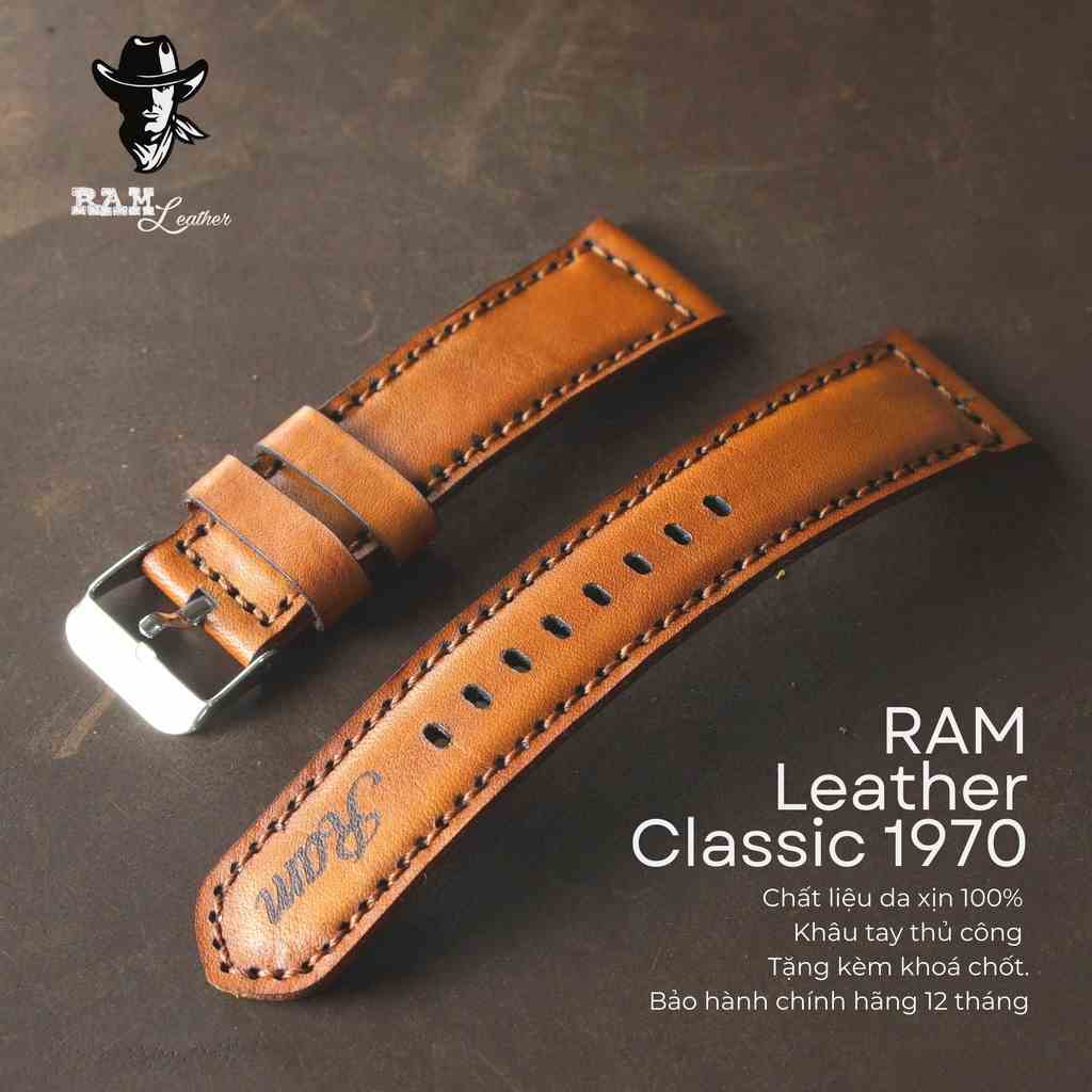 [Mã BMLTA35 giảm đến 35K đơn 99K] Dây Đồng Hồ Da Thật RAM Leather 1970 Da Bò Italia Vegtan Bền Đẹp